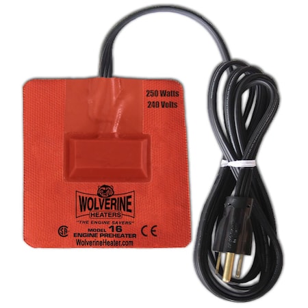 Zerostart Silicone Pad, Adhesive - 250W, 240V, 2.1A - 3-3/4in. 9.5 Cm X 4.24in. 10.8 Cm Csa/Ce 3400083